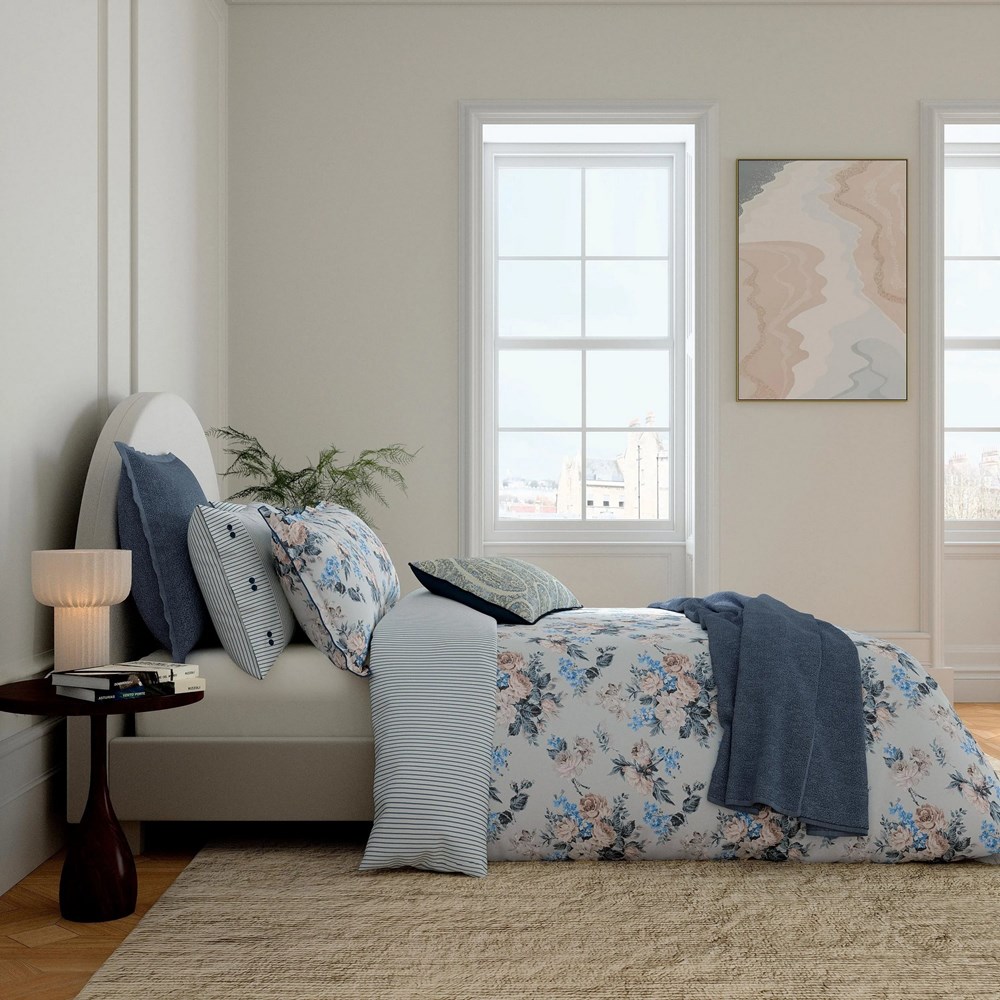 Delphine Bedding by Bedeck of Belfast in Chambray Blue